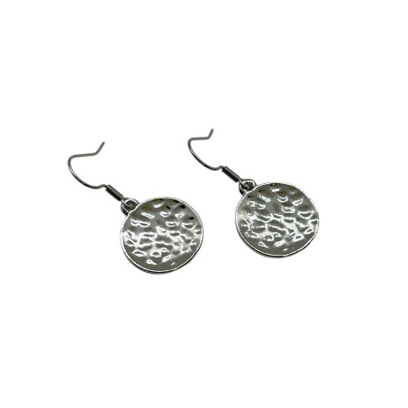 earrings metallic silver round 